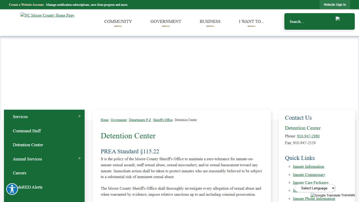 Detention Center | Moore County, NC